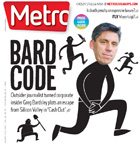 Metro Newspaper Cover:
	August 15, 2012