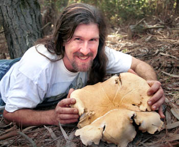 Bruce Meads and a very big mushroom