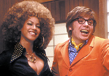 Beyonce Knowles and Mike Meyers