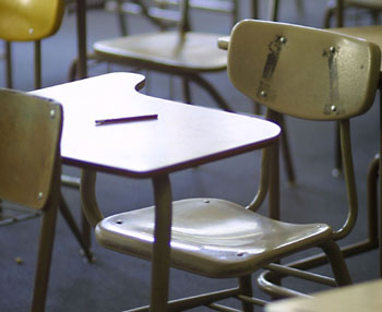 Empty school desk