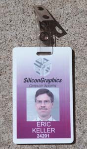 Eric Keller's ID badge